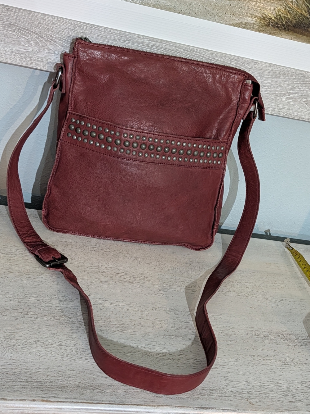 HOBO Stud-Trim Crossbody Bag - Burgundy